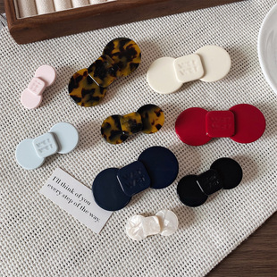 韩系醋酸甜美字母蝴蝶结发夹刘海侧边夹感鸭嘴夹小众百搭头饰边夹