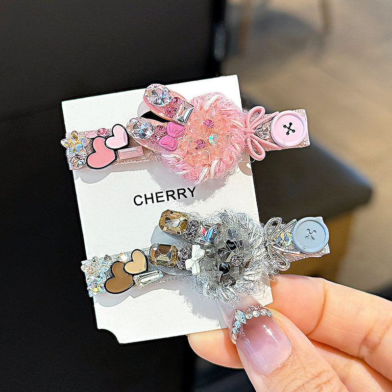 可爱毛线小兔子碎发卡刘海鸭嘴夹甜美水钻发夹女边夹侧边夹子头饰,饰品/流行首饰/时尚饰品新,民族风发饰,淘宝优惠券,粉丝福利购,淘宝优惠卷