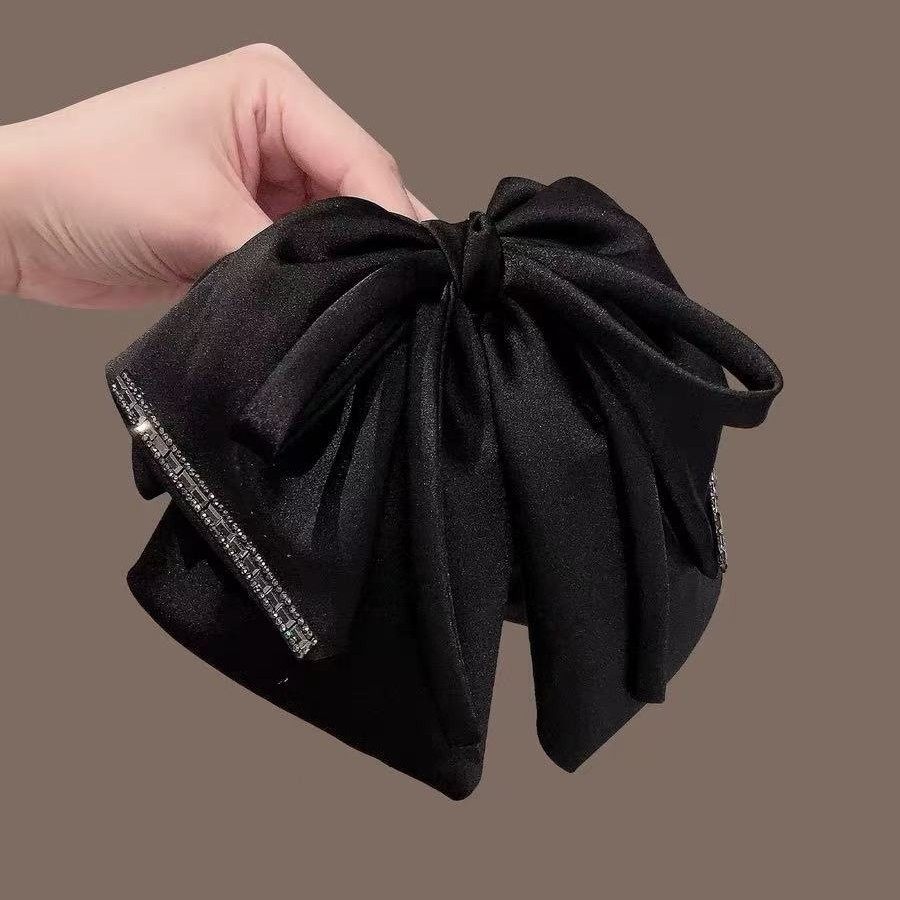 法式碎钻缎面蝴蝶结飘带抓夹女感百搭马尾夹日常通勤鲨鱼夹子,饰品/流行首饰/时尚饰品新,民族风发饰,淘宝优惠券,粉丝福利购,淘宝优惠卷