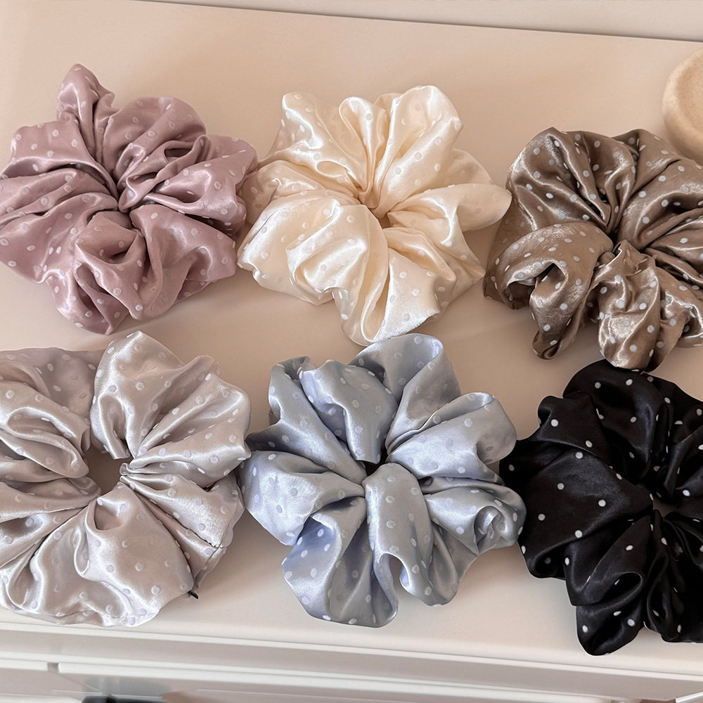 缎面植绒波点大肠发圈女感洋气时尚百搭头绳扎头发丸子头发绳头饰,服饰配件/皮带/帽子/围巾,指环,淘宝优惠券,粉丝福利购,淘宝优惠卷