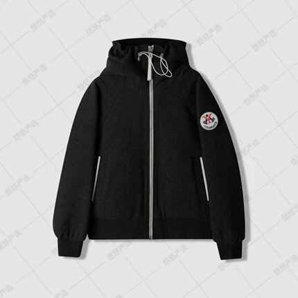 【鹅家高端系列】新款宽松休闲连帽加绒卫衣夹克外套 24186