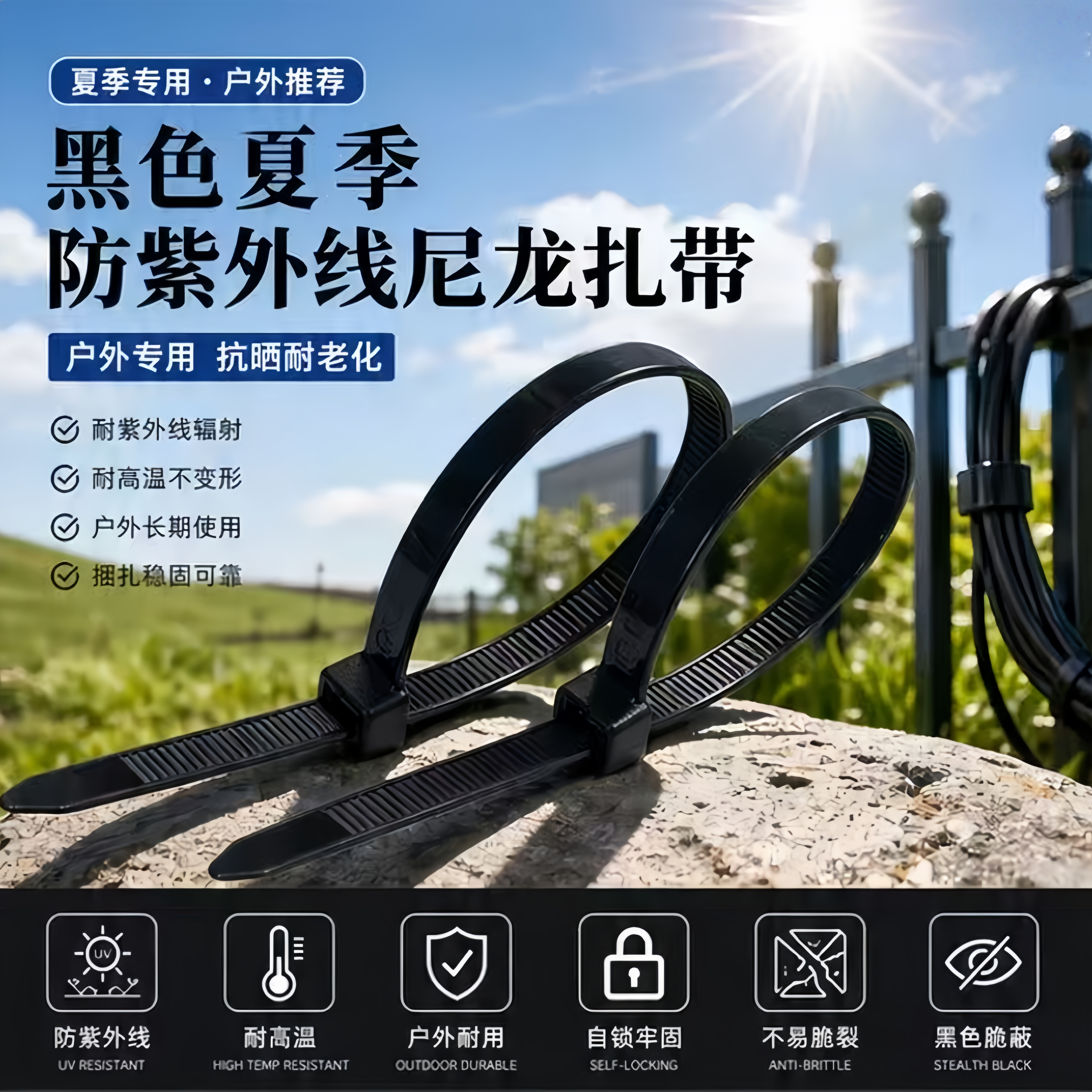 防紫外线扎带耐晒自锁式尼龙扎带
