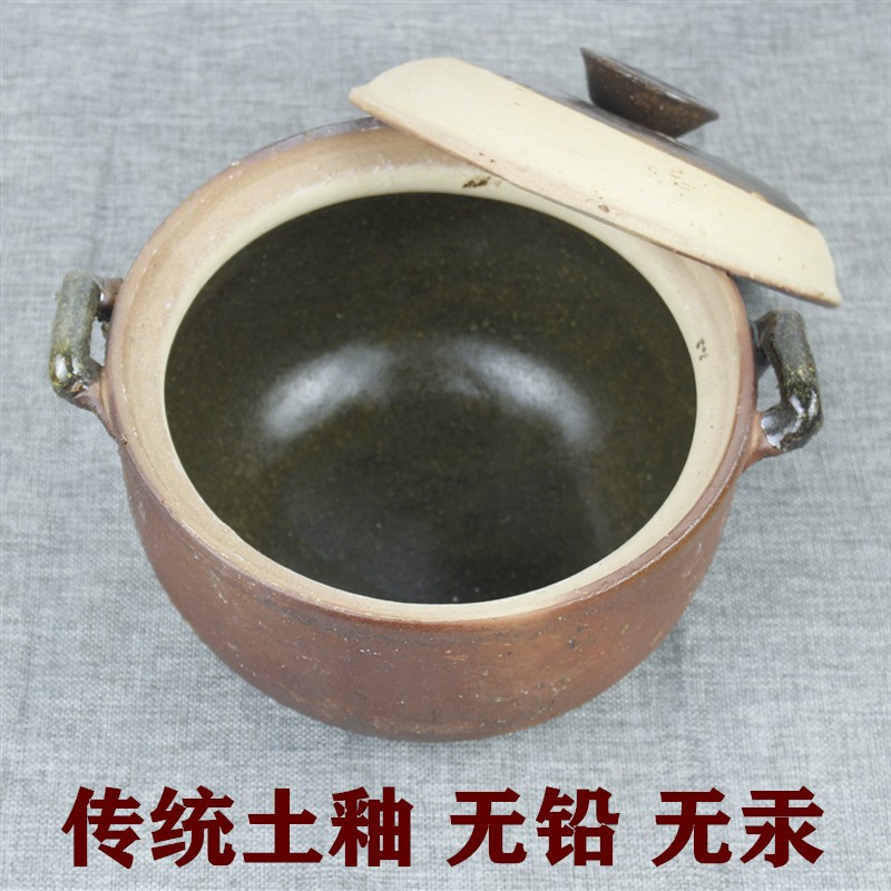 包邮手工陶土砂锅陶瓷瓦罐传y统老式炖锅煲汤煮粥沙锅家用土锅盖