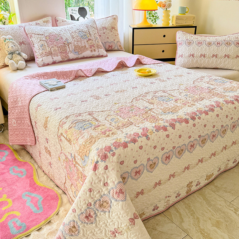 双面全棉榻榻米夹棉床p盖24新款四季通用床单件宿舍单人炕盖三件