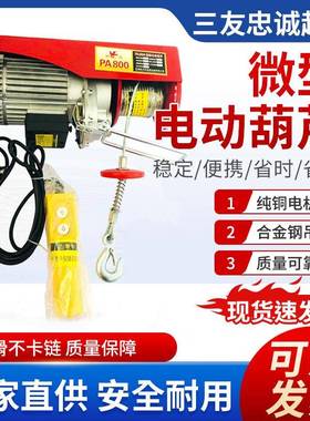 微型电动葫芦家用小吊机PA1000提升机小型1t吨220v无线遥控起重机