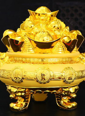 金元宝聚宝盆摆件招财聚财家居客厅装饰办公室公司店铺开业礼品