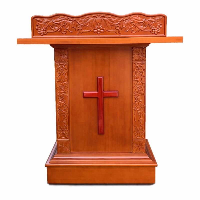 新款实木木质教桌堂会演讲桌讲台圣台整体发货 支持定制