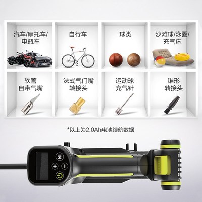 威克士20V汽车车载多功能充气泵WU092自动充停单缸高压家用打气泵