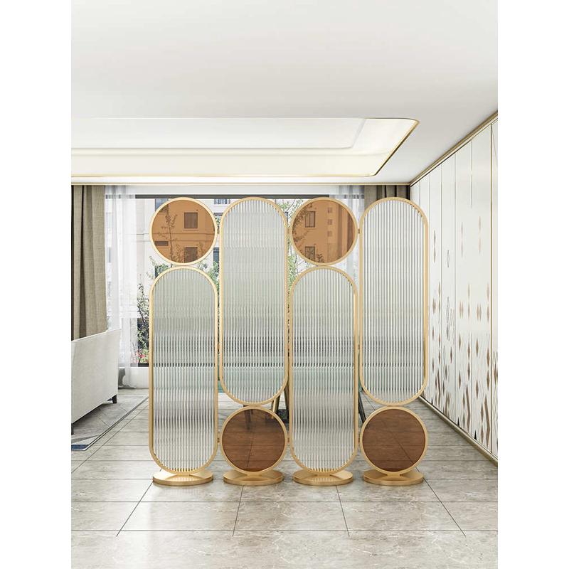 屏风隔断移动玻璃墙简约玄关客厅办公室法式餐厅美容院遮挡免固定