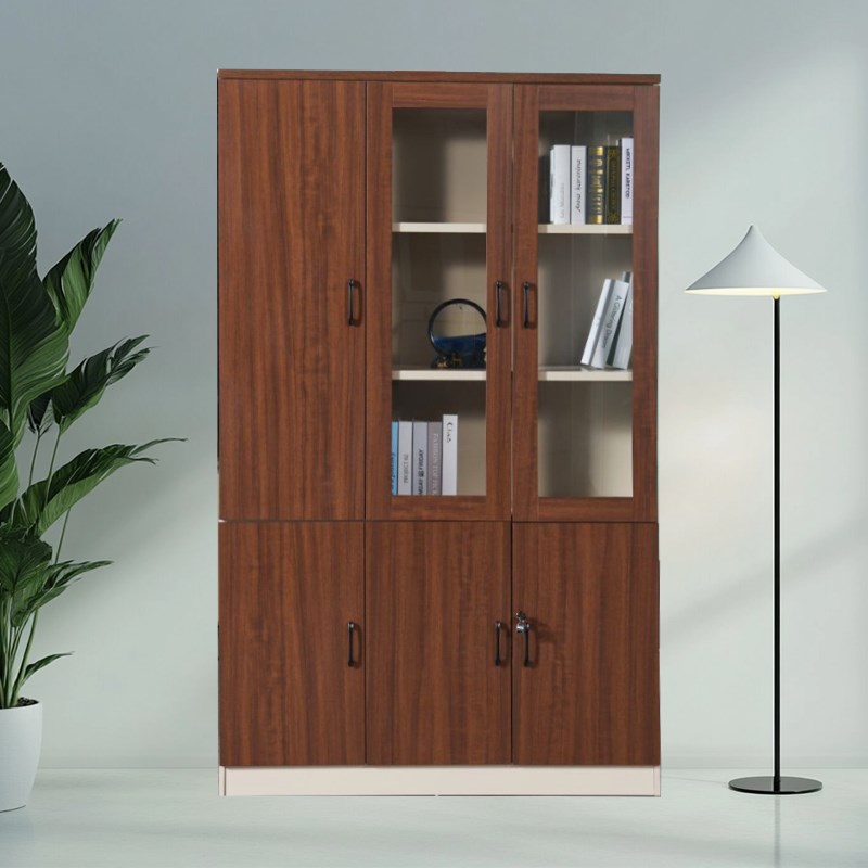 成都文件柜木质带玻璃带锁立柜储物柜现代办公室配套书柜资料柜