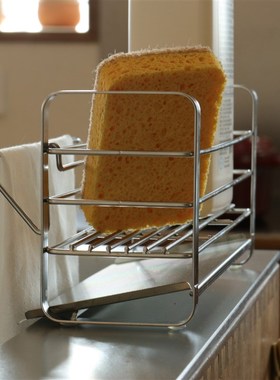 Nati Home 304不锈钢厨房海绵沥水架洗洁精抹布台面水槽收纳架