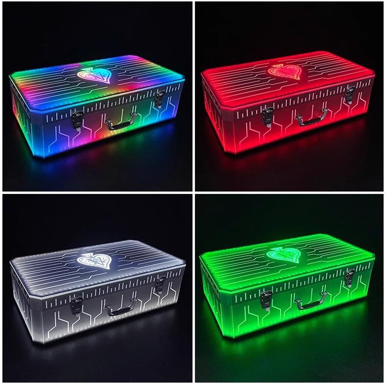 LED幻彩科技五支酒箱黑桃a洋酒亚克力酒箱酒吧KTV道具香槟酒座盒