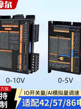 42/57/86两相步进驱动器5V/10V模拟量调速IO开关量DSP电机驱动器
