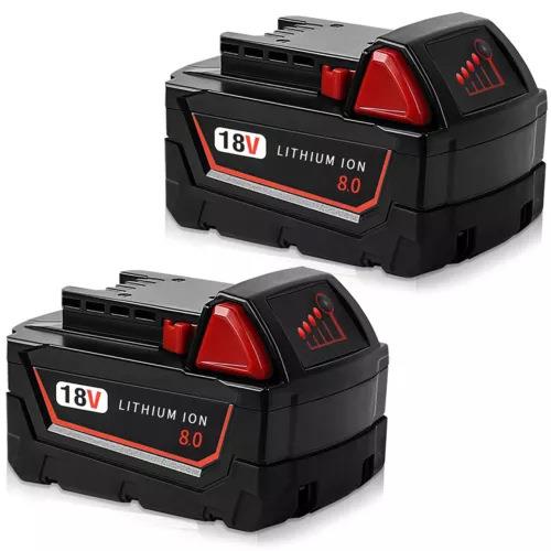 18V适用于Milwaukee M18电池M18B6 XC 8.0 Ah锂离 子48-11-1860 4