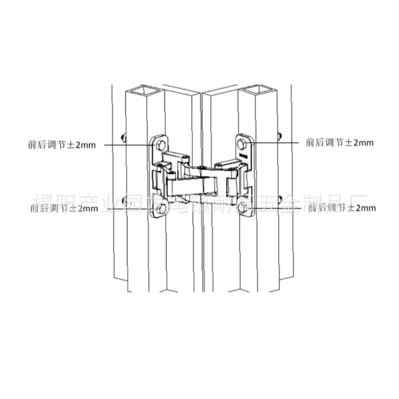 180度消火暗门合页 瓷砖隐形门铰链管井门石材合页 不锈钢铰链