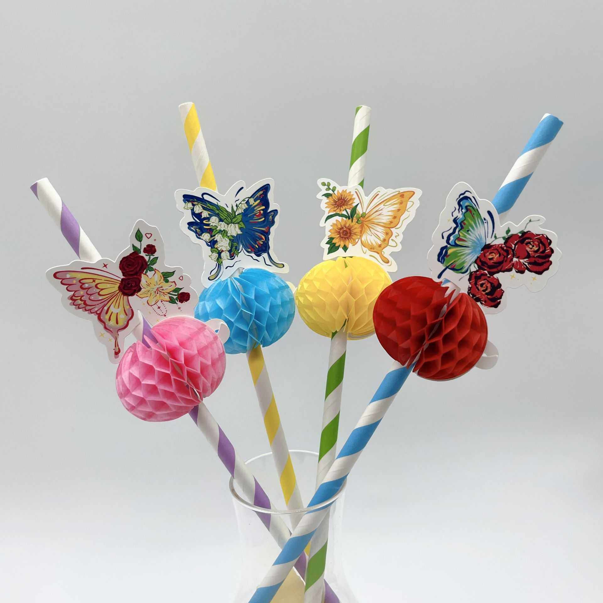 蝴蝶花从花朵蜂窝纸吸管小装饰花水果签果插装饰品鸡尾酒装饰吸管,鲜花速递/花卉仿真/绿植园艺,其它园艺用品,淘宝优惠券,粉丝福利购,淘宝优惠卷
