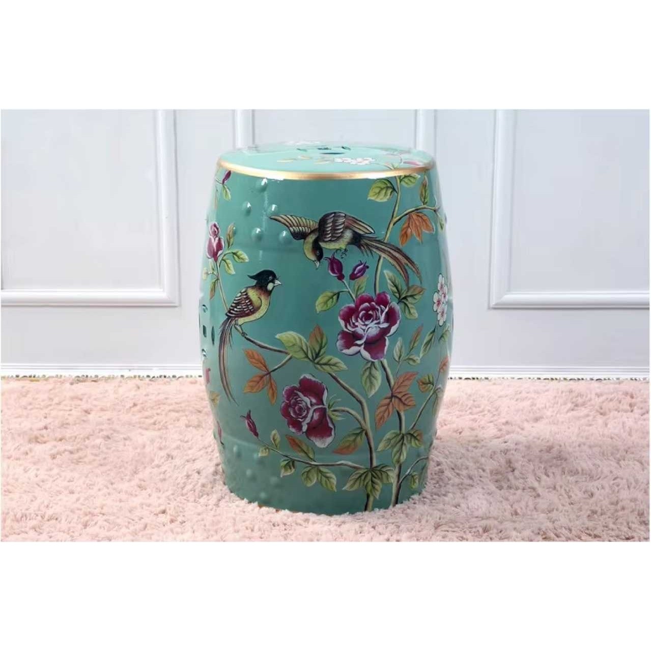 陶瓷 新中式乡村梳妆凳换鞋凳花鸟陶瓷鼓凳墩绣墩仿古坐凳,鲜花速递/花卉仿真/绿植园艺,其它园艺用品,淘宝优惠券,粉丝福利购,淘宝优惠卷