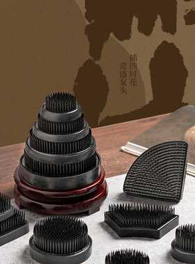 黑色剑山针插花器固定神器圆形方形防锈花道材料插花花器底座器皿