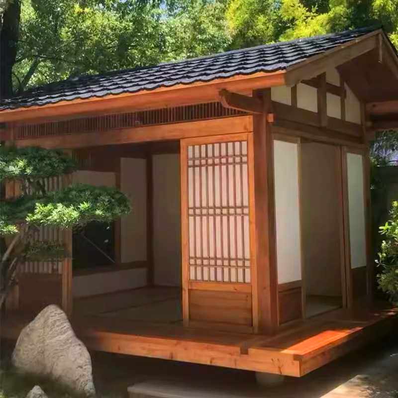 日式户外庭院小木屋中式别墅民宿花园房子仿古茶室实木防腐木凉亭