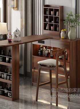 实木2024新款吧台隔断柜客厅吧台小户型家用餐边柜阳台休闲小吧台