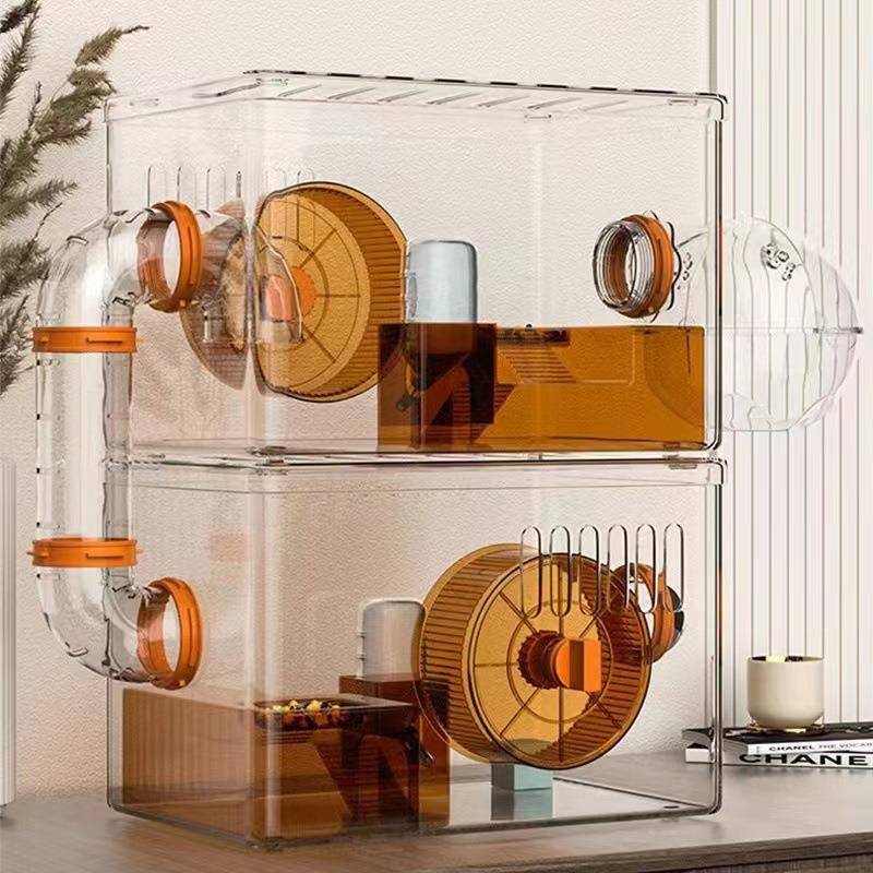 仓鼠笼子豪华大别墅透明亚克力金丝熊荷兰猪两层多层组合仓鼠用品