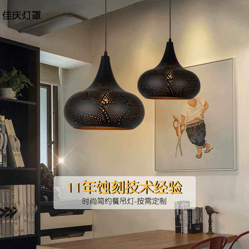 美式复古餐吊灯 创意简约单头个性铁艺吊灯吧台工业风餐厅吊灯