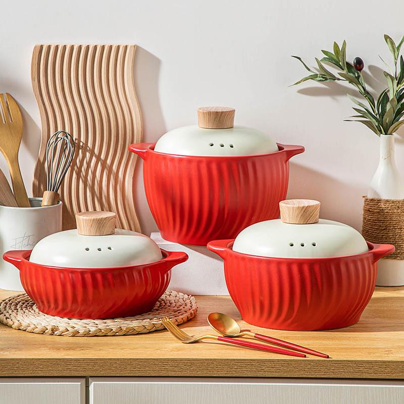 喜庆砂锅耐高温干烧不裂陶瓷煲汤锅家用婚庆礼盒乔迁送礼炖锅汤锅