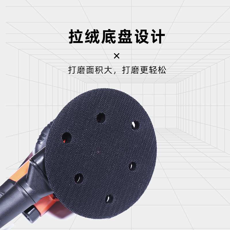 工业5寸方轴气动打磨机干磨机除锈打蜡圆盘汽车抛光机角磨机风磨