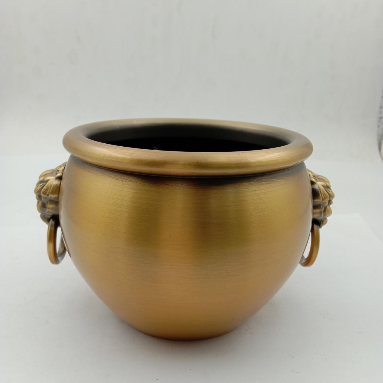 纯铜缸 纯铜小铜缸笔筒钢 金蟾进财缸家居办公工艺品摆件