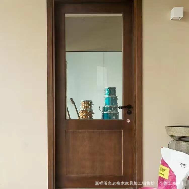 老榆木套间门酒店民宿平开门卧室简约套间门实木简约室内单开门