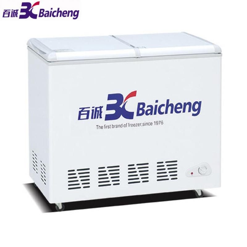 百诚 商用卧式冷柜蝶形门双门双温冷藏冷冻冰箱雪糕展示柜BCD-177