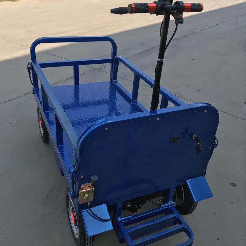 可升降电动平板车短途运输周转车电动四轮平板仓储车工地小拖车