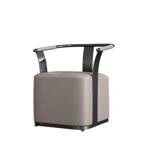 意式轻奢阳台茶椅主人位茶桌专用椅子现代高级皮艺主客人围椅休闲