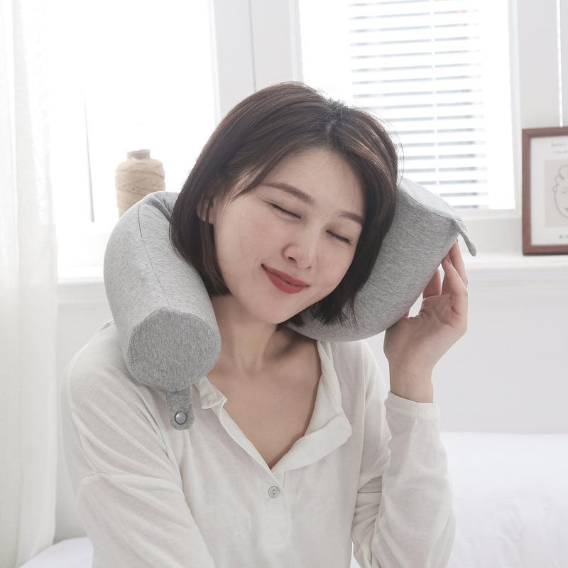 可弯折海绵记忆泡沫枕芯 记忆棉扭曲枕慢回弹U型枕圆柱形枕头PU