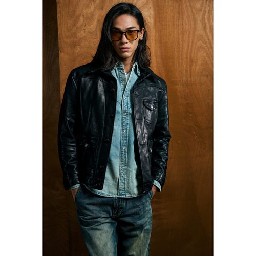 特叔毕业版本三兜翻领机车夹克