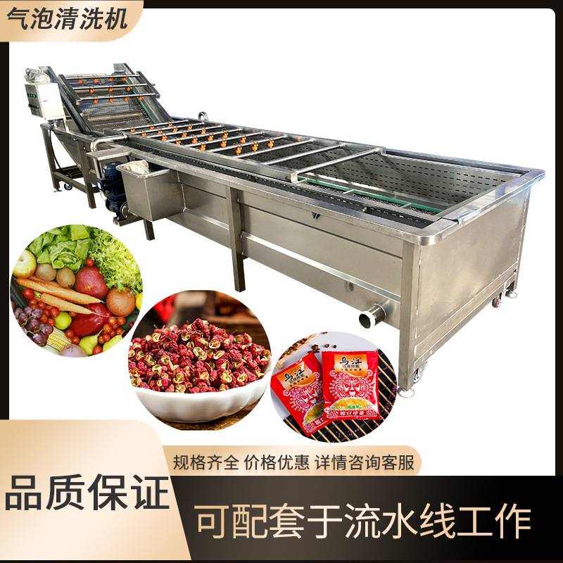 贝贝南瓜气泡清洗机 桑葚清洗设备 清水竹笋清洗风干流水线