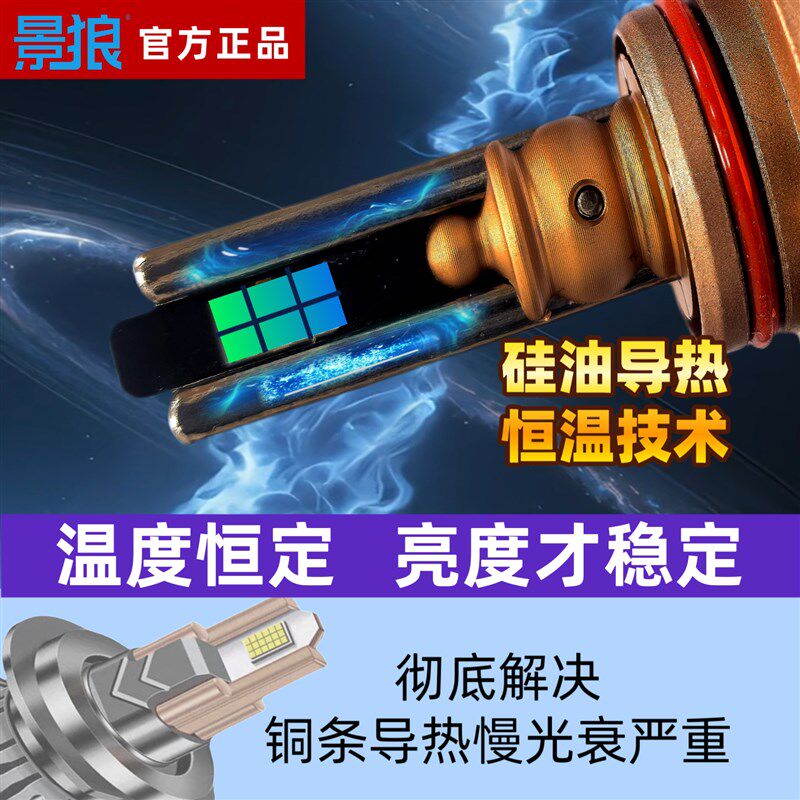 灯ed4车大灯激光h7近l泡h汽远近一体h11透镜强光h1超亮车灯