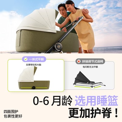 婴儿推车小月龄双向轻便高景观可坐躺一键折叠新生儿手推车