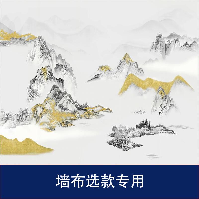 墙布丝绸布刺绣独绣玉兰花鸟新中式壁画壁布客厅电视墙丝绸材质