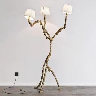 树杈摆件雕塑全铜落地灯售楼部创意客厅北欧轻奢装饰灯全铜材质