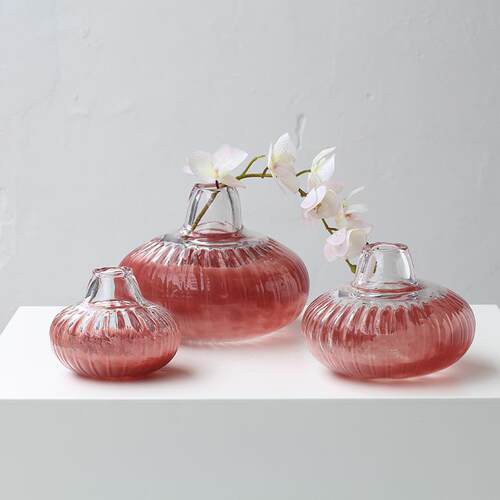 怡露工艺创意简约客厅家居插花摆件软装陈列餐桌小口玻璃花瓶