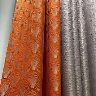 2020年新款高精密轻奢小扇子提花银杏叶窗帘轻奢遮光客厅现代时尚