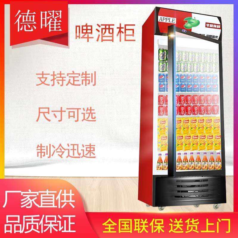 饮料展示柜啤酒柜立式直冷双门冰柜玻璃冰箱带轮子冷藏保鲜柜