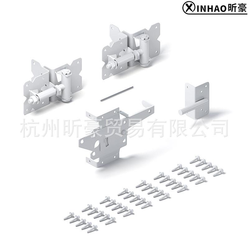 美式不锈钢白色合页篱笆门合页栅栏合页插销篱笆门铰链花园门套装