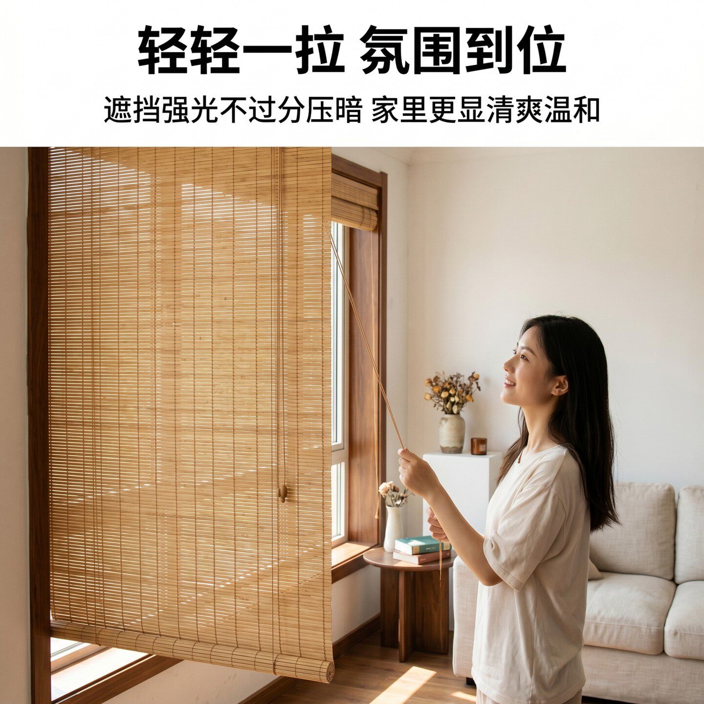竹帘窗帘卷帘民宿茶室办公隔断竹帘子家用阳台遮阳帘日式竹帘卷帘