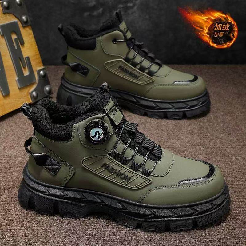 秋冬季新款男士潮鞋马丁靴子厚底工装百搭休闲潮流老爹鞋防水防滑