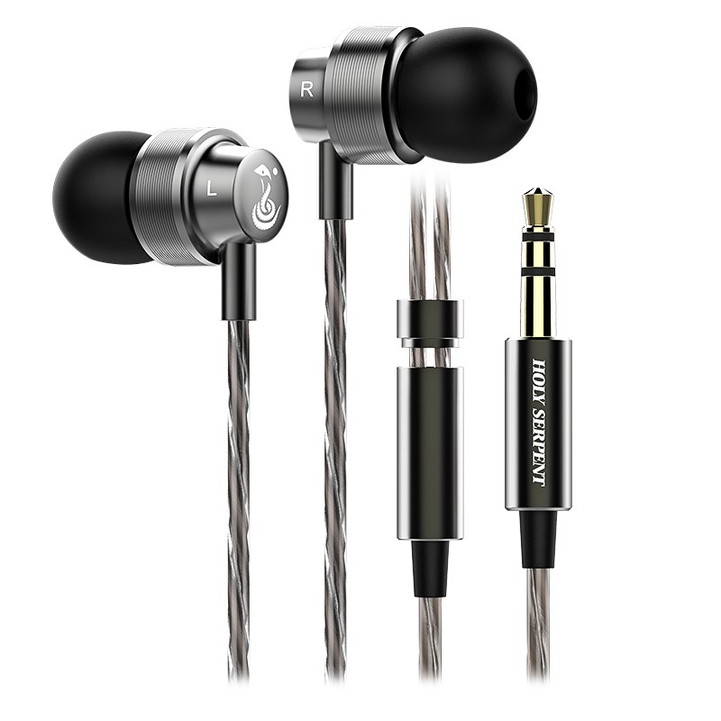 蛇圣H5有线耳机入耳式线控带麦款高音质耳麦手机台式电脑