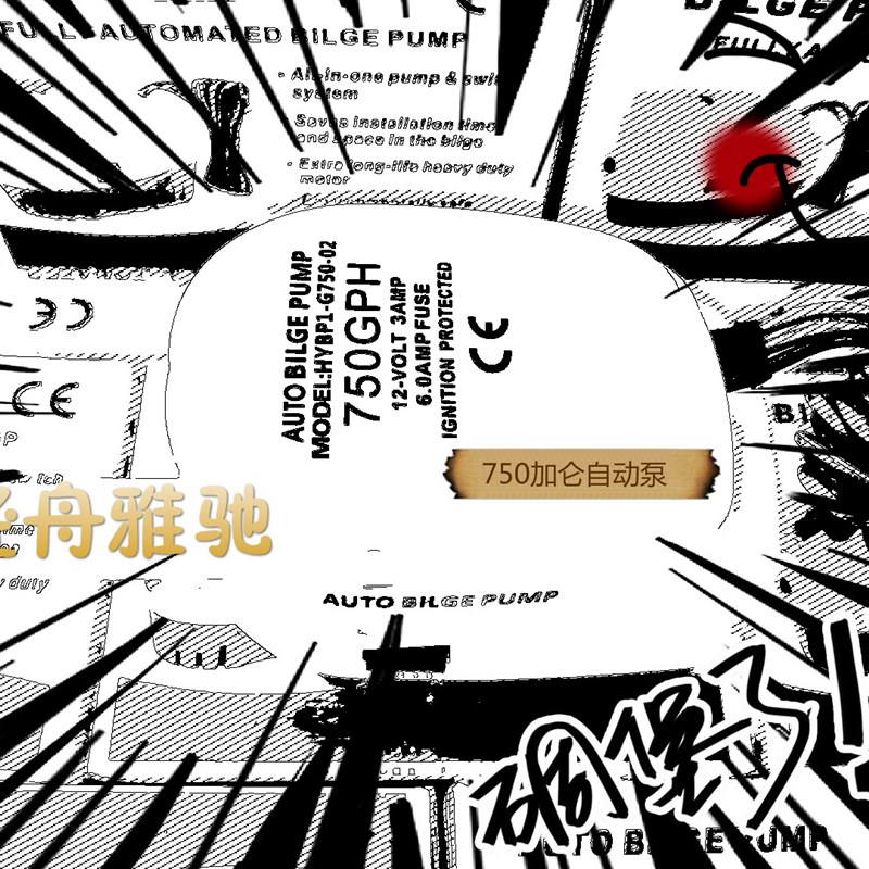 12V24V全自动舱底泵小型排水泵船用游艇快艇直流自动抽水泵潜水泵