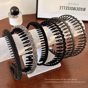 压碎发头发发箍带齿防滑洗脸头箍外戴百搭网红成人带钻发卡头饰女