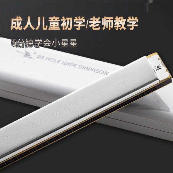 天鹅口琴28孔口琴C调复音口琴 28孔重音口琴 送礼物